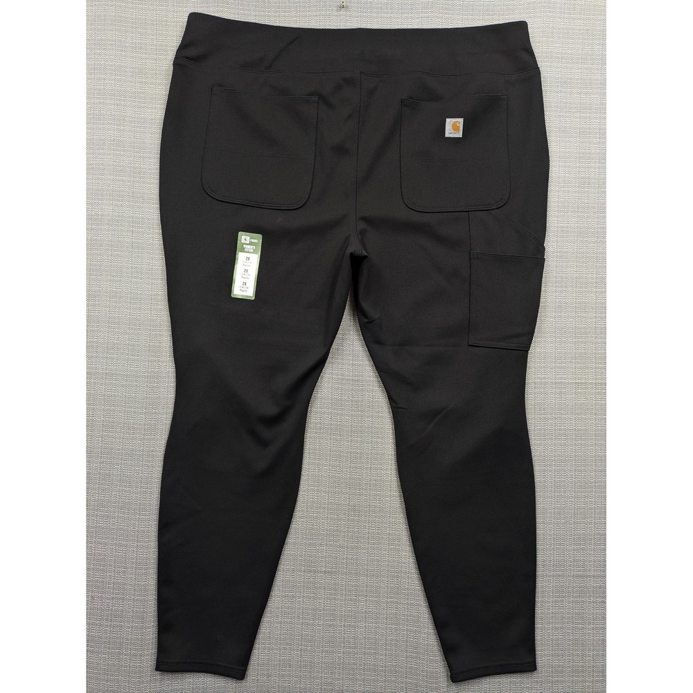 Carhartt Leggings Womens 2X Black High Rise Ankle Pockets Workwear Stretch - Picture 4 of 5